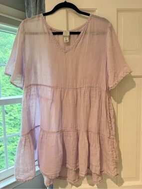 Joie Pale Lilac Tiered V-Neck Tunic